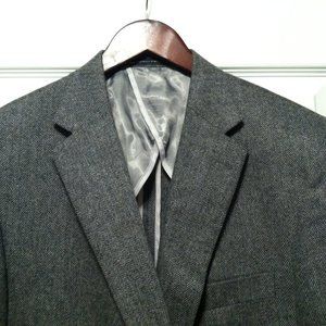 HART SCHAFFNER MARX MENS PRE-OWNED GRAY WOOL SPORT JACKET COAT  SIZE: 46R